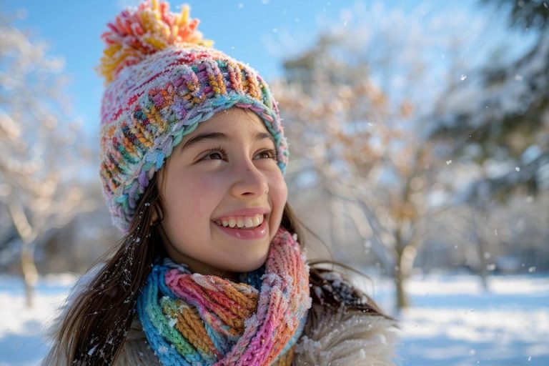 Bonnet echarpe fille