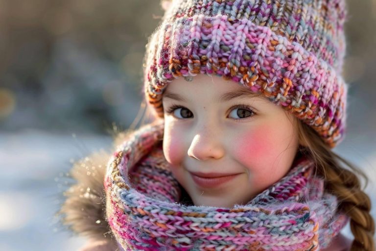 Ensemble bonnet echarpe fille