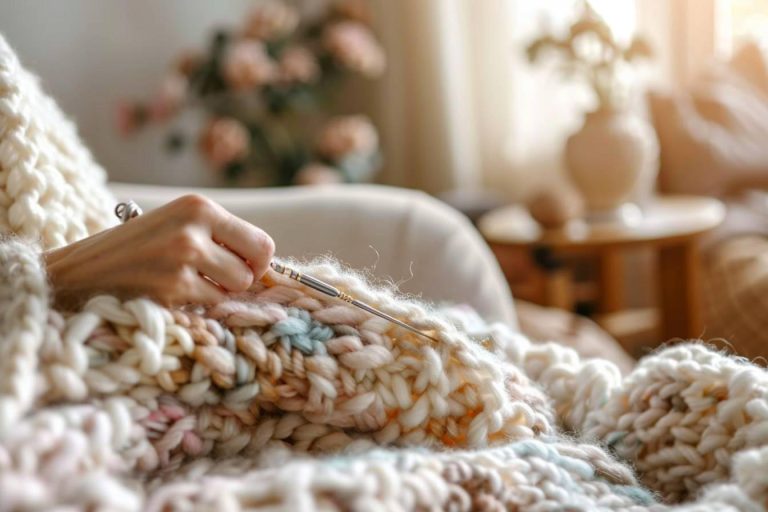 Point tricot pour echarpe